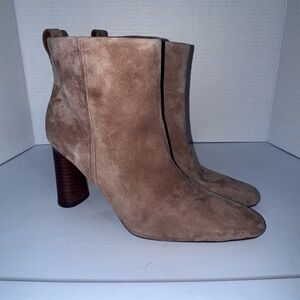 Vince Hillside Dark Amber Suede Ankle Boots 9.5